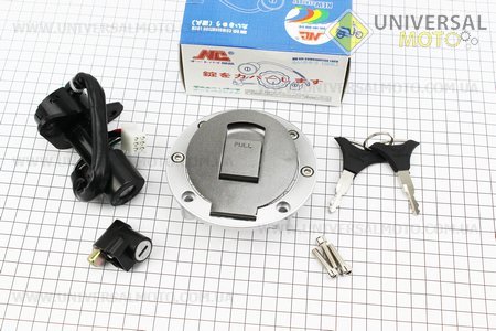Замки, комплект (зажигания, крышка бака, замок руля). FORZA (Скутер Viper V150A / UM5080-V62)