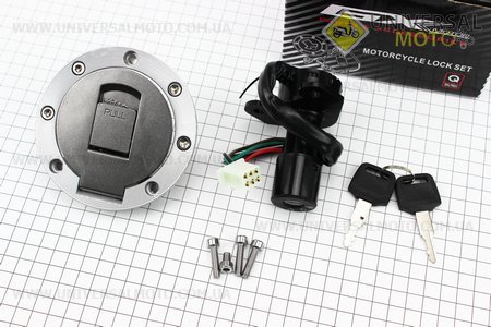 Замки комплект (запалювання, кришка баку кругла). GX-Viper (Viper-Запчастини на мотоцикл Viper V150A / UM5081-V50)