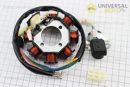Статор магнето (генератора) (8 котушок "5 проводів"), (d = 88,5мм). GX-Viper (Запчастини на мотоцикл з двигуном CG / UM5081-V62)