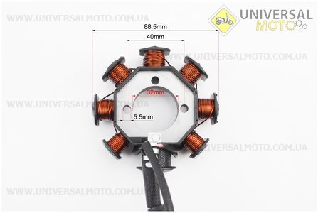 Статор магнето (генератора) (8 котушок "5 проводів"), (d = 88,5мм). GX-Viper (Запчастини на мотоцикл з двигуном CG / UM5081-V62)