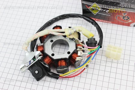 Статор магнето (генератора) (8 котушок "5 проводів"), (d = 88,5мм). GX-Viper (Запчастини на мотоцикл з двигуном CG / UM5081-V62)