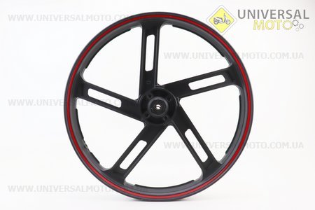 Диск колісний передній литий 1,6-18 "промені", чорний (вісь 12мм), тип 1. Китай (Запчастини на мотоцикл Viper V150A / UM5082-V00)