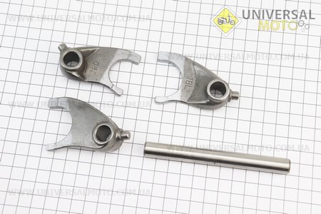 Вилка перемикання передач комплект 3 штуки + вал. Viper (Запчастини на мотоцикл з двигуном CG / UM5082-V04)