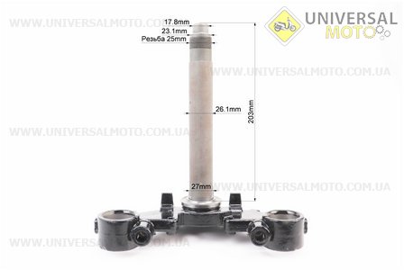 Траверс керма у зборі з верхнью пластиною. Китай (Запчастини на мотоцикл Viper V150A / UM5082-V23)