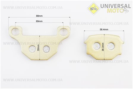 Гальмівні колодки передні (диск) Viper 125J; V150A / Suzuki GS-125; GX-125; SJ-125 / Wuyang Wy-125 / Branson BM-125 / KEEWAY Speed 125/150 / TGB Scooter- R50желтие. Китай (Запчастини на мотоцикл Viper 125-150J / UM5082-V32)