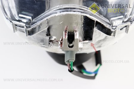 УЦІНКА Viper-V150A Фара передня у зборі, тип. 1 (роз'єм малий "мама") (відламаний шматочок пластику, див. фото). Китай (Viper-Запчастини на мотоцикл Viper V150A / UM5082-V37)