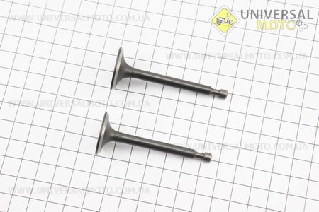 Клапан впускний (h-64; D-25; d-5,45), випускний (h-62; D-24; d-5,45) комплект 2шт 168F. Китай (Запчастини на мотоблок з двигуном 168F / UM6010-V18)