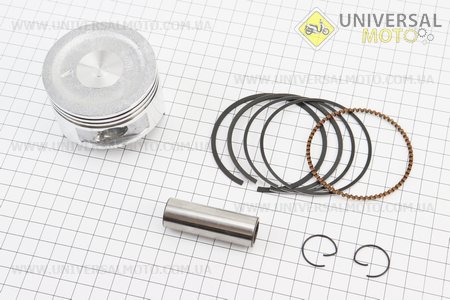Поршневий комплект (поршень, кільця, палець) 168F 68мм STD (H=49мм, палець 18мм). Китай (Запчастини на мотоблок з двигуном 168F / UM6010-V24)