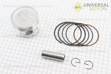 Поршневий комплект (поршень, кільця, палець) 168F 68мм +0,25 (H=49мм, палець 18мм). Китай (Запчастини на мотоблок з двигуном 168F / UM6010-V25)