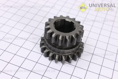 Шестерня перемикання передач Z = 16x20. Китай (Запчастини на мотоблок з двигуном 168F / UM6010-V60)
