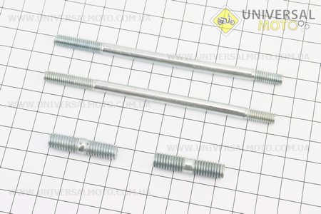 Шпильки карбюратора М6х112мм 2шт та випускного колектора М8х32мм 2шт комплект 168F/170F. Китай (Запчастини на мотоблок з двигуном 168F / UM6010-V75)