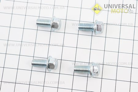 Болт кріплення кришки клапанів М6х12 комплект 4шт 168F/170F. Китай (Запчастини на мотоблок з двигуном 168F / UM6010-V76)