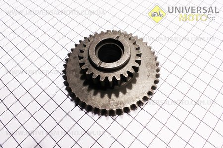 Шестерня задньої передачі Z = 24x44. Китай (Запчастини на мотоблок з двигуном 168F / UM6011-V23)