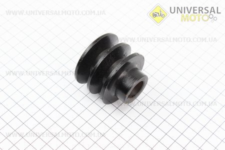 Шків ведучий D=55мм під колінвал 19мм 2-х струмковий (два пази під ремінь SPА) 168F/170F. Китай (Запчастини на мотоблок з двигуном 168F / UM6011-V26)