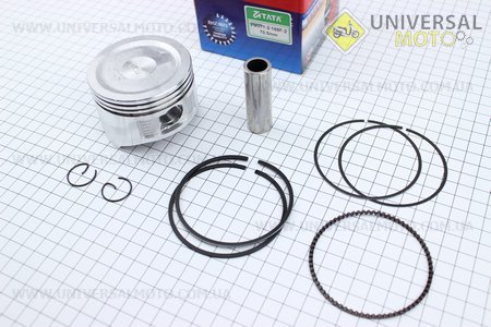 Поршневий комплект (поршень, кільця, палець) 170F 70мм +0,50 (H=49мм, палець 18мм). Китай (Запчастини на мотоблок з двигуном 168F / UM6011-V55)