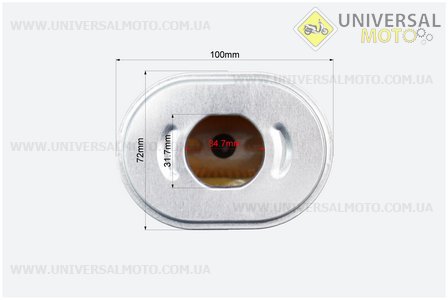 Фільтр повітряний - елемент (паперовий 100х72х68мм) 168F/170F. Китай (Запчастини на мотоблок з двигуном 168F / UM6011-V60)