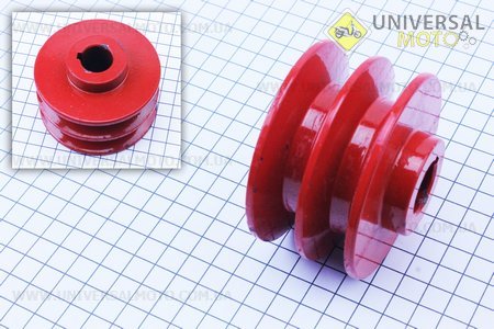 Шкив ведущий D=80мм под коленвал 20мм 2-х ручейковый