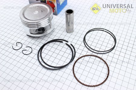 Поршневий комплект (поршень, кільця, палець) 168F 68мм +0,50 (H=49мм, палець 18мм). Китай (Запчастини на мотоблок з двигуном 168F / UM6011-V91)