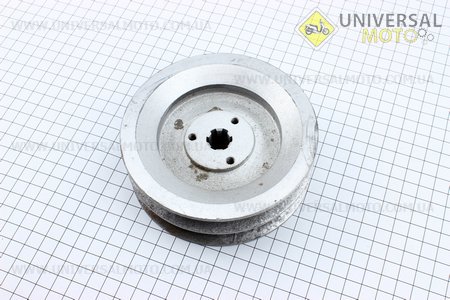 Шкив ведомый диаметром 125мм под шлиц Z=6 (два паза под ремень SPB). Китай (Мотоблок с двигателем 168F / UM6012-V00)