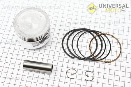 Поршень, кільця, палець комплект 168F 68мм +0,25, H=53мм. Китай (Запчастини на мотоблок з двигуном 168F / UM6014-V47)