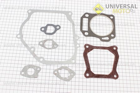 Прокладки двигуна 168F-68мм, комплект 7 деталей, (пароніт), Тип №2. Китай (Запчастини на мотоблок з двигуном 168F / UM6015-V23)