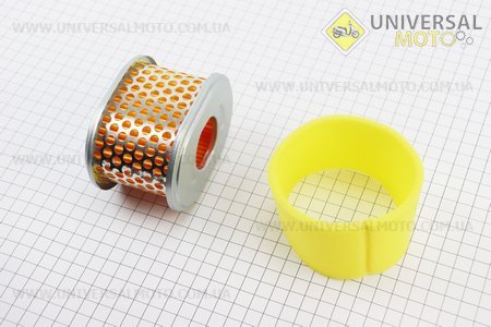 Фільтр повітряний - елемент (паперовий 100х73х67мм) 168F/170F (посилена сітка). Китай (Запчастини на мотоблок з двигуном 168F / UM6015-V88)