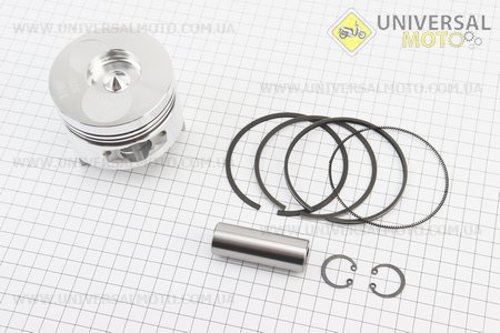 Поршень, кільця, палець комплект 178F 78мм STD (форкамера в формі "Конуса"). Китай (Запчастини на мотоблок з двигуном 178 и 186F / UM6020-V48)