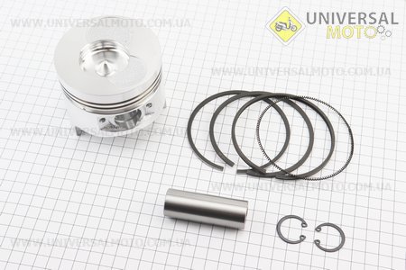 Поршень, кільця, палець комплект 186F 86мм +0,25 (форкамера в формі "Конуса"). Китай (Запчастини на мотоблок з двигуном 178 и 186F / UM6020-V50)