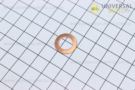 Шайба форсунки ущільнювальна (мідна) 10х16,4х0,20. Китай (Запчастини на мотоблок з двигуном 178 и 186F / UM6023-V82)