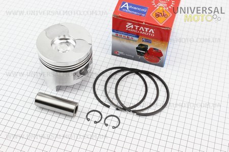 Поршень, кольца, палец, комплект 186F 86мм + 0,25 (форкамера в форме "Усечённого конуса"). ТАТА (Мотоблочный двигатель 178/186F / UM6025-V41)