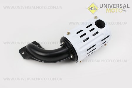 Глушник R180NM (з коліном 2 отвори). Viper (Запчастини на мотоблок з двигуном 175 та180N / UM6030-V02)