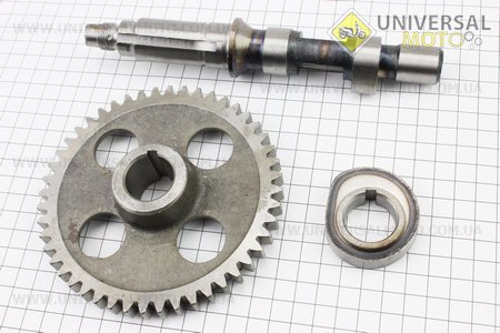 Розподільний вал + шестерня Z=15, d=20мм + шестерня Z=48, d=24мм + кулачок + підшипник 6205 R175A/R180NM. Viper (Запчастини на мотоблок з двигуном 175 та180N / UM6030-V09)