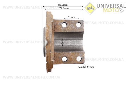Маточина колеса d=39мм, 4 отвори 6,00-12. Китай (Запчастини на мотоблок з двигуном 175 и 195N / UM6030-V17)