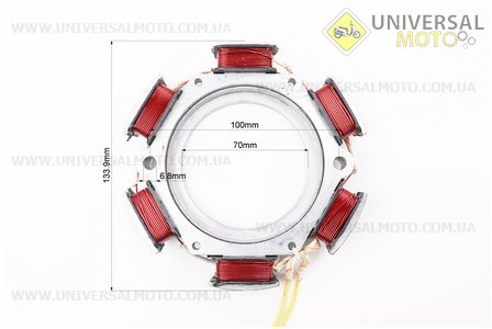 Статор маховика R175A/R180NM. Китай (Запчастини на мотоблок з двигуном 175 та180N / UM6031-V39)