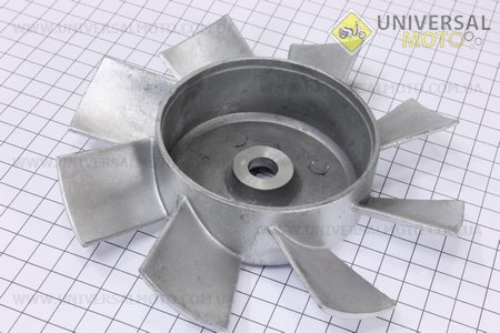 Крильчатка вентилятора, алюміній D=160мм. Китай (Запчастини на мотоблок з двигуном 175 та180N / UM6031-V48)