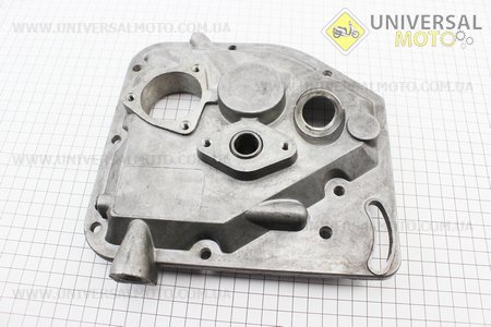 Кришка блоку двигуна права (з боку заводного важеля), коротка, 7 отвори, алюмінієва R175A/R180NM. Китай (Запчастини на мотоблок з двигуном 175 та180N / UM6032-V15)