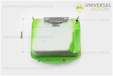Бак паливний R175A/R180NM, 260x190x165мм, виступ. горловина, отвір під шланг паливний (можливий незначний наліт). Китай (Запчастини на мотоблок з двигуном 175 та180N / UM6032-V61)