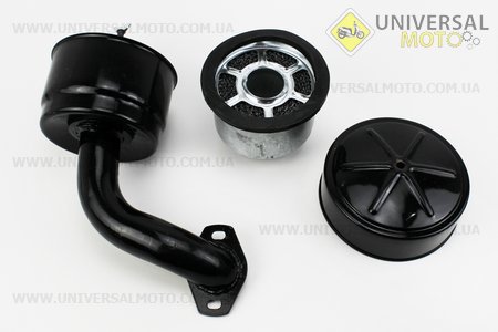 Фільтр повітряний в зборі R195NM Тип №1 з коліном. Китай (Запчастини на мотоблок з двигуном 190 и 195N / UM6040-V13)