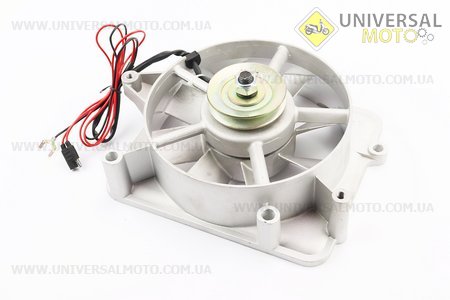 Вентилятор в зборі R195NM (зі статором). Китай (Запчастини на мотоблок з двигуном 190 и 195N / UM6040-V15)