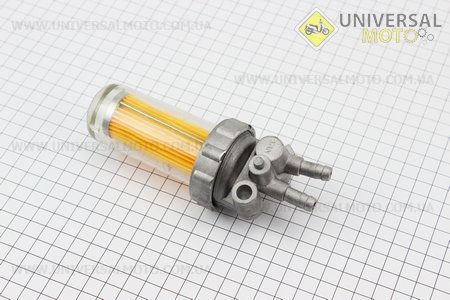 Кран паливний фільтр в пластмасовому, прозорому корпусі. Китай (Запчастини на мотоблок з двигуном 175 та180N / UM6041-V29)