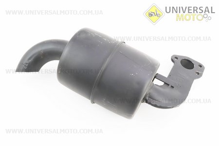 Глушник R195NM (з коліном 3 отвори) (можлива присутність подряпин). Китай (Запчастини на мотоблок з двигуном 190 и 195N / UM6042-V13)