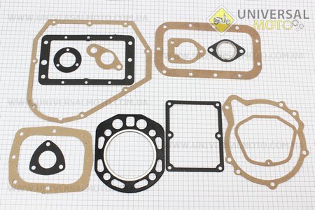 Прокладки двигателя комплект 13 штуки R190N. ТАТА (Мотоблочный двигатель 190/195N / UM6042-V14)