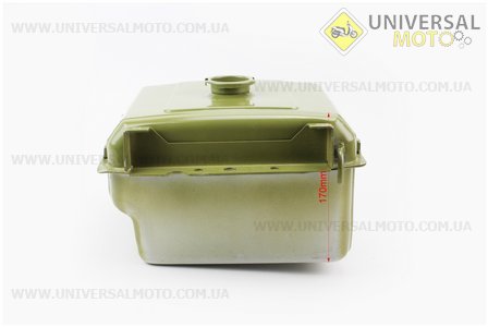Бак топливный R195NM, 280x225x170мм, выст. горловина, отверстие под кран топливный + фара. Китай (Мотоблочный двигатель 190/195N / UM6042-V17)