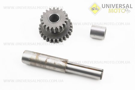 КПП - Вал реверсу + шестерня Z = 20x26 + втулка, комплект 3шт 101-2. Китай (Запчастини на мотоблок з двигуном 175 и 195N / UM6042-V54)