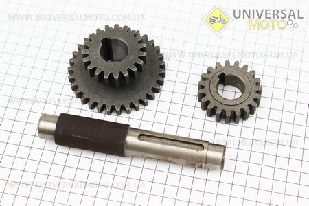 КПП - Вал вторичный + шестерня Z=19x29 + шестерня Z=19, комплект 3 штуки . Китай (Мотоблок с двигателем 175/195N / UM6042-V55)