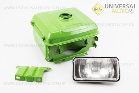 Бак паливний R195NM, 290x220x185мм, потайна горловина, отвір під кран паливний + фара. Китай (Запчастини на мотоблок з двигуном 190 и 195N / UM6042-V64)