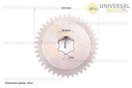Редуктор фрези R175 / 180N / 190N / 195N - Шестерня первинного вала редуктора Z = 40 81-1. Китай (Навісне обладнання / UM6043-V47)