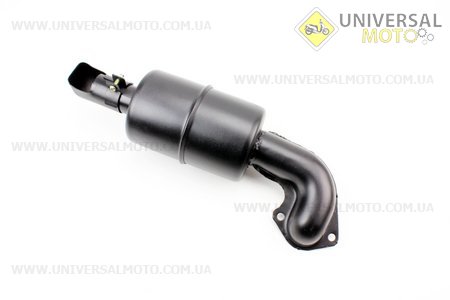 Глушник R195NM (з коліном 2 отвори). Китай (Запчастини на мотоблок з двигуном 190 и 195N / UM6043-V62)