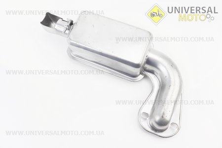 Глушник R190N (з коліном 2 отвори) Тип №1. Китай (Запчастини на мотоблок з двигуном 190 и 195N / UM6043-V65)