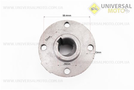 Маточина колеса d=39мм, 4 отвори 6,00-12. TATA (Запчастини на мотоблок з двигуном 175 и 195N / UM6046-V60)